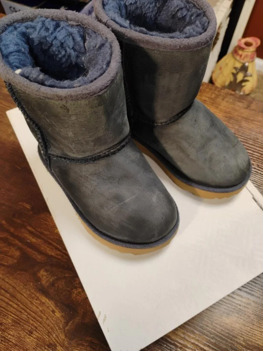UGG Classic Short II Waterproof Slate Blue Toddler Boots Size 8 EU 25